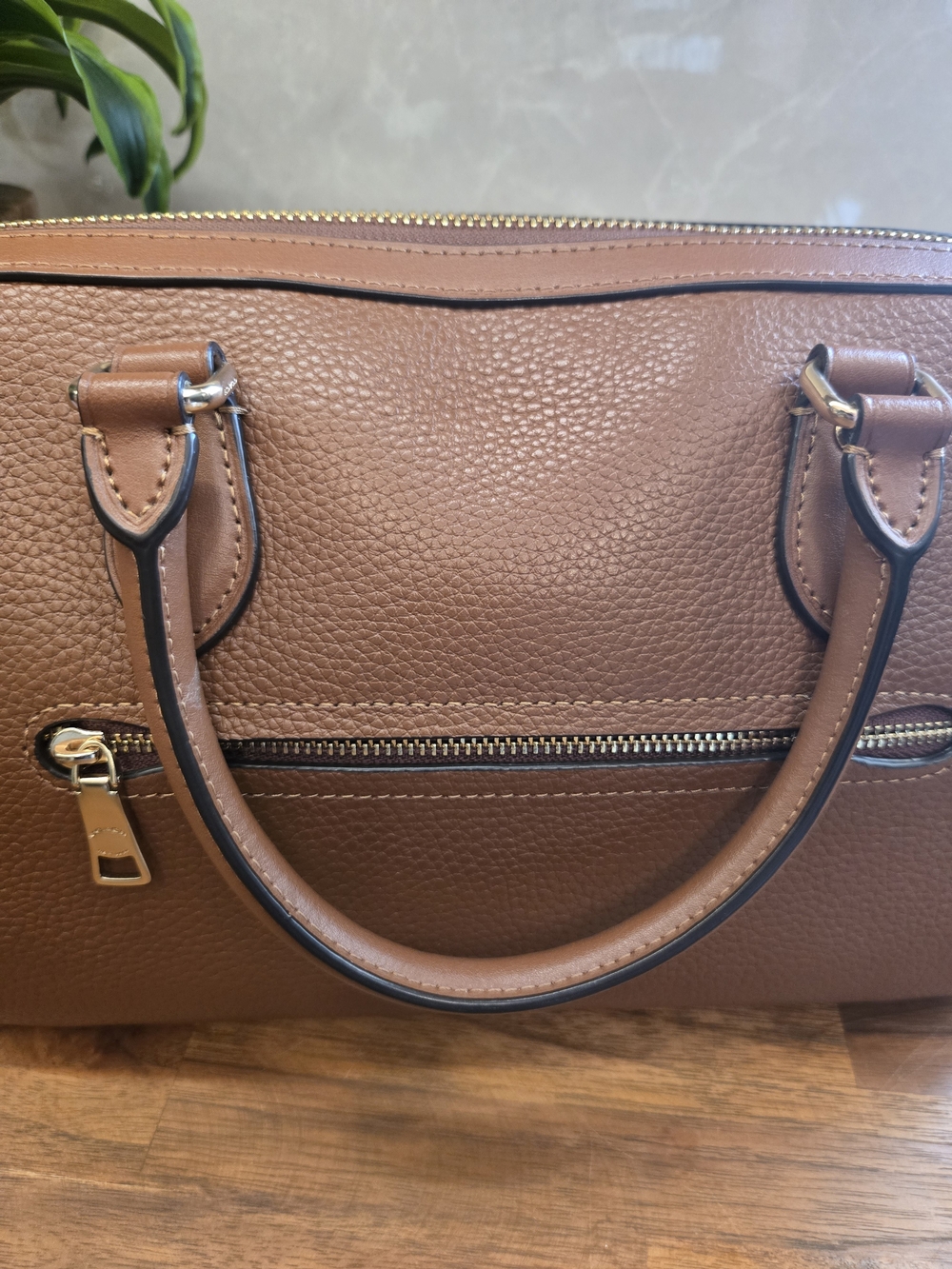 Coach Rowan Satchel Medium Leather & Suede Redwood Brown Bonus Charm Included - Picture 5 of 14